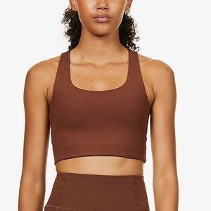 Girlfriend Collective Paloma Racerback sports bra brown earth color size medium